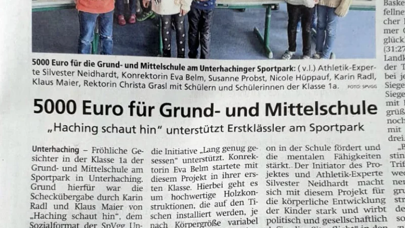Münchner Merkur: 5.000 Euro für Grund- und Mittelschule